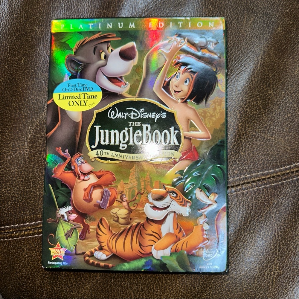 Disney Jungle Book 40th Anniversary Platinum Edition DVD 2 Disk Set With Sleeve‎